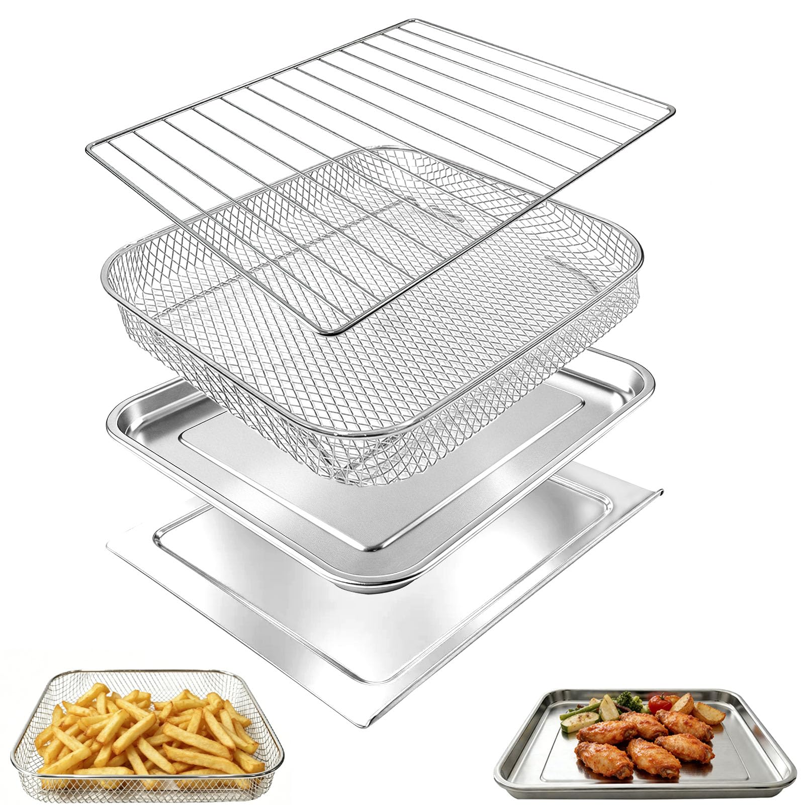 Amazon.com: GXCSY 4 IN 1 Set Baking Pan Basket Crumb Tray Cooling